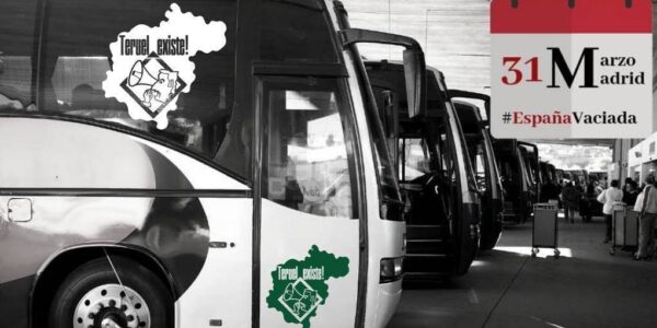 Autobuses el 31M para la Revuelta de la España Vaciada