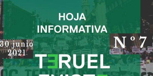 7. Hoja informativa de Teruel Existe. Junio 2021