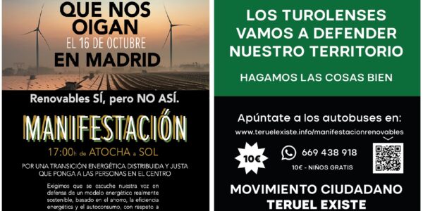 Autobuses para la Manifestación en Madrid Renovables Sí pero No Así