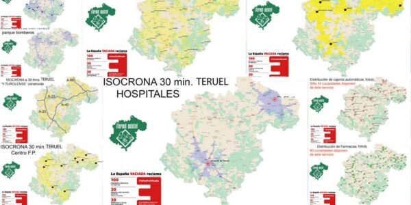 Teruel Existe detalla en mapas las carencias en el acceso a servicios y comunicaciones en la provincia, y exige el Plan 100/30/30