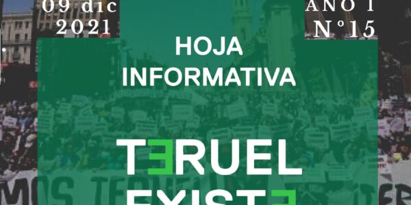 15. Hoja informativa de Teruel Existe. Diciembre 2021