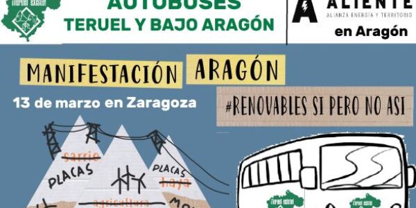 Inscripción AUTOBUSES desde Teruel y el Bajo Aragón para la Manifestación de ALIENTE en ARAGÓN. 13 de marzo Zaragoza
