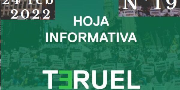 17. Hoja informativa de Teruel Existe. Enero 2022