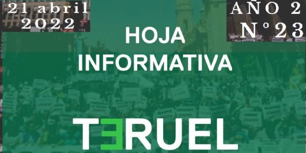 23. Hoja informativa de Teruel Existe. Abril 2022