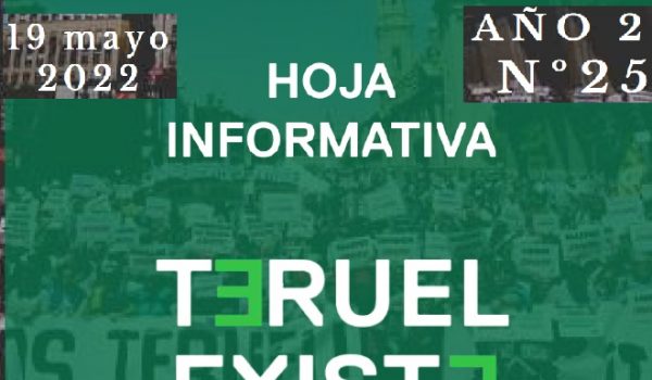 25. Hoja informativa de Teruel Existe. Mayo 2022