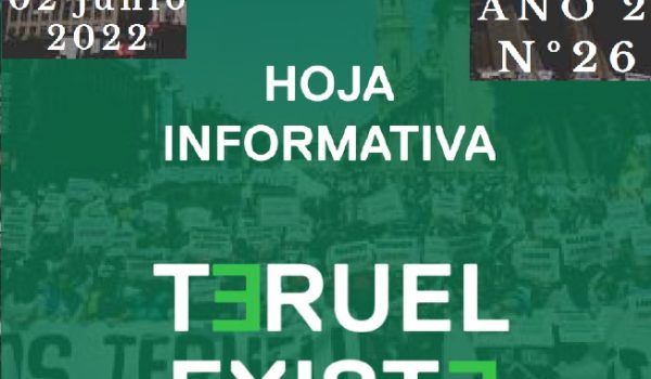 26. Hoja informativa de Teruel Existe. Junio 2022