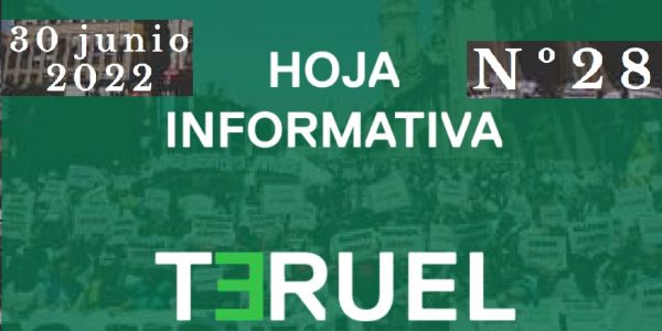 28. Hoja informativa de Teruel Existe. Junio 2022