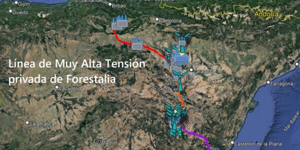Teruel Existe y Aragón Existe denuncian la fragmentación en tramos de una línea de alta tensión privada de 600 km, que cruza Aragón llenándolo de centrales de renovables