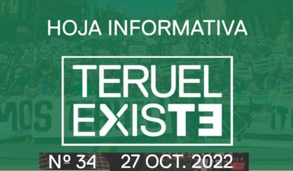 34. Hoja informativa de Teruel Existe. Octubre 2022